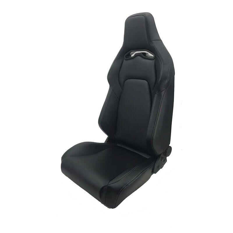 ATS x1 Universal Sports Bucket Seat Black Synthetic leather + Silver stitch