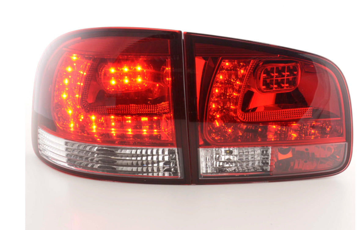 FK Pair LED DRL Rear Lights Lightbar VW Touareg 1 MK1 7L 03-09 Red Clear LHD