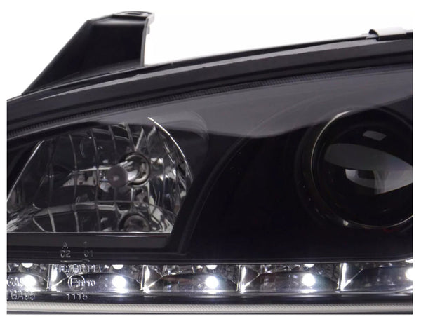 FK Pair LED DRL Halo Lightbar Headlights Opel Vauxhall Tigra 95-03 black LHD