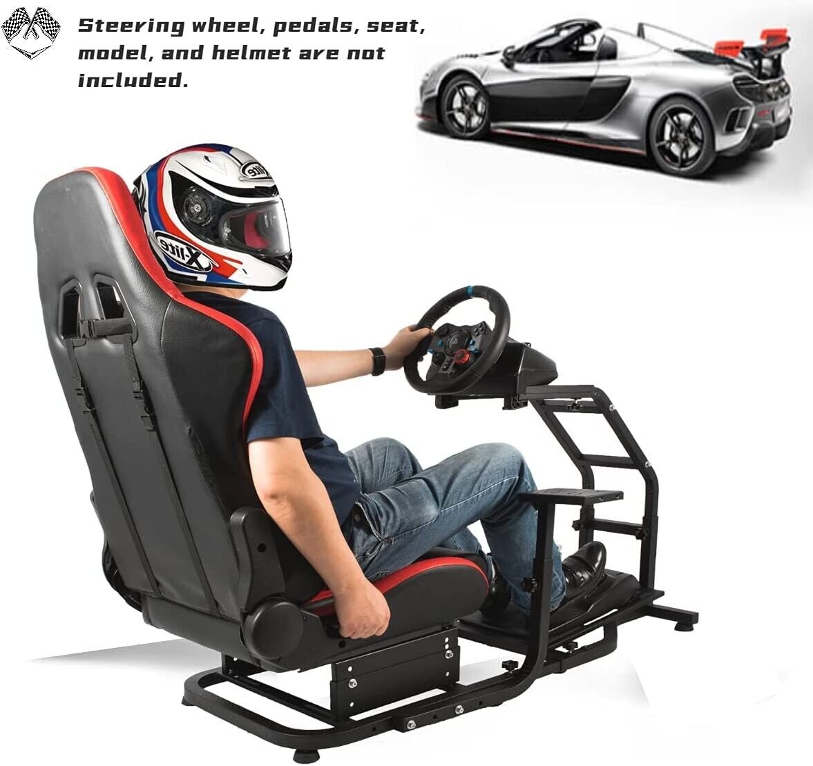 AZ Driving Game Sim Racing Frame Rig for Seat Wheel Pedals Xbox PS PC Console F1