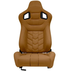 Auto-Style GK x1 Universal Reclining Sports Bucket Seat Beige LUXE Quilted Stitch Back Edition inc slides