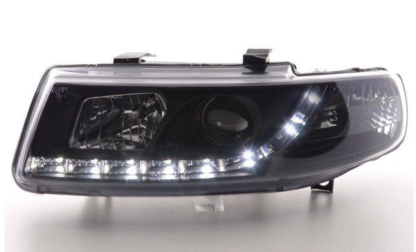 FK Pair LED DRL Projector Angel Eyes headlights Seat Leon 1M 99-05 black LHD