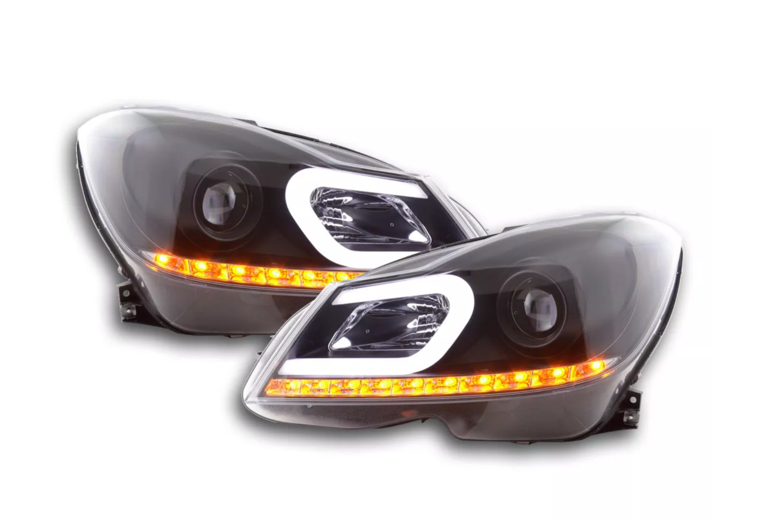 FK Set Mercedes C-Klasse W204 11-14 schwarze LED-Tagfahrlichter, AMG LHD C63