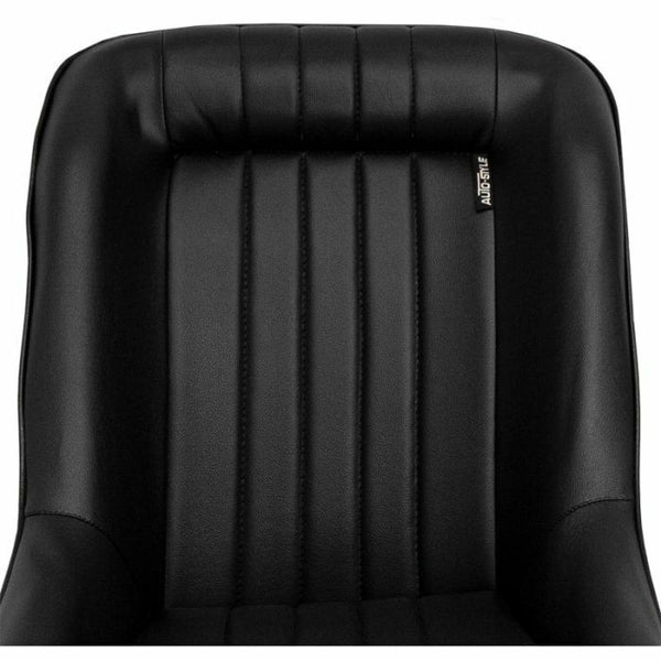 AS x2 Classic Car Retro Kit Sports Fixed Back Bucket Seats Black PVC inc slides