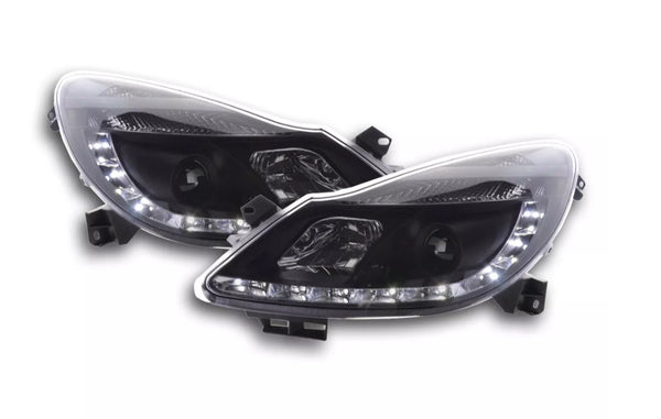 FK Pair LED DRL Lightbar Halo headlights Opel Vauxhall Corsa D 06+ Black LHD