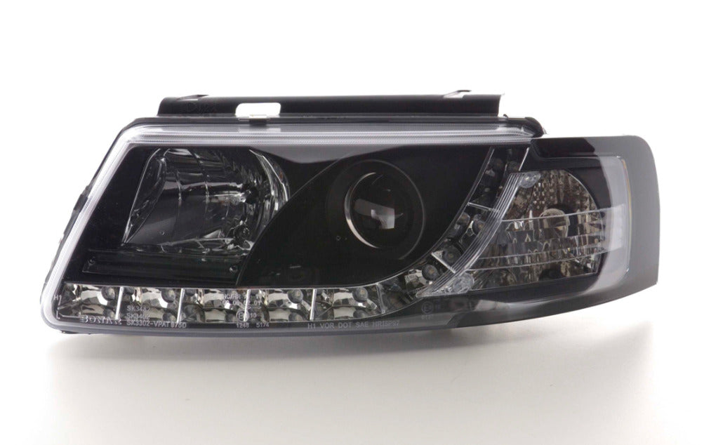 SALE AS Pair LED DRL Lightbar Headlights VW Passat 3B B5 97-00 black smoke LHD