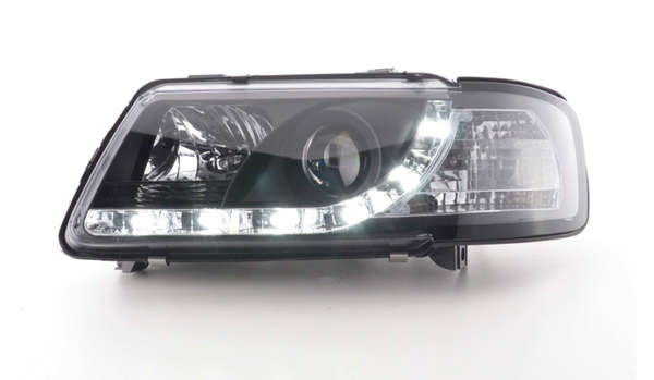 FK Pair LED DRL Headlights Lightbar Halo Audi A3 8L 96-00 black S3 LHD