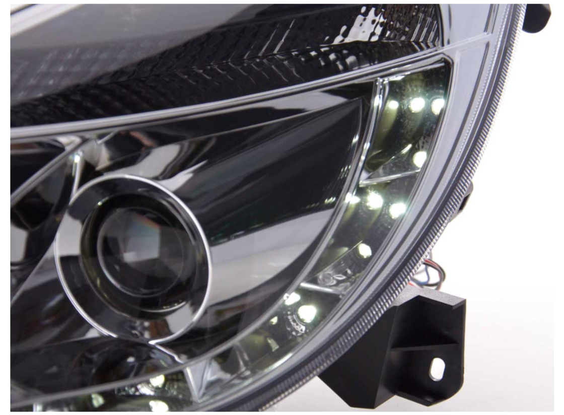 FK Paar LED DRL Lightbar Halo-Scheinwerfer Opel Vauxhall Corsa D 06+ Chrom LHD