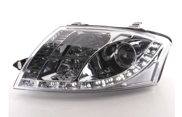 FK Pair LED DRL Lightbar Halo Headlights Audi TT 8N 99-05 chrome 12 Pin LHD