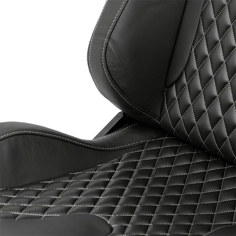 ATS AK x1 Univ Reclining Sports Bucket Seat Black Silver Stitch Carbon + slides