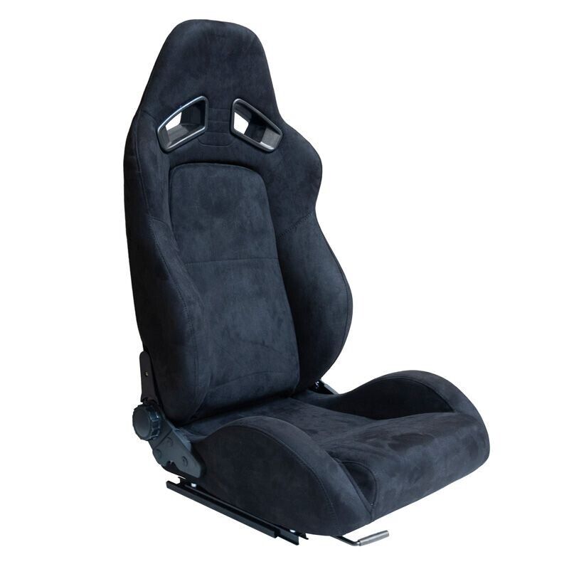 AS x1 Univ Suede Alcantara Recline Luxury Feel Bucket Seat Black inc slides