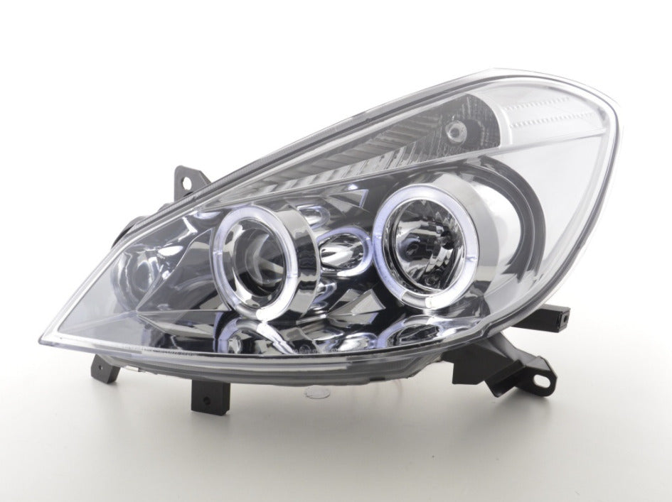 FK LED DRL Angel Halo Eye Projector headlights Renault Clio 3 R 05+ chrome RHD