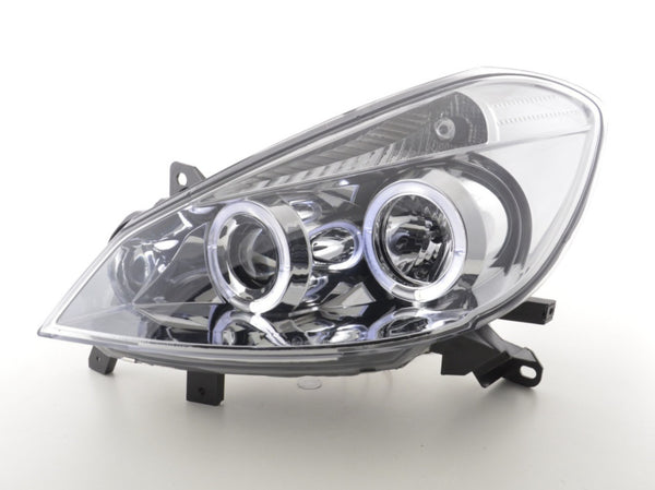 FK LED DRL Angel Halo Eye Projector headlights Renault Clio 3 R 05+ chrome RHD