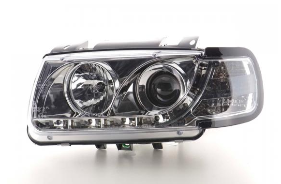 FK Paar LED DRL Angel Halo Lightbar Scheinwerfer VW Polo 6N 94–99 Chrom LHD