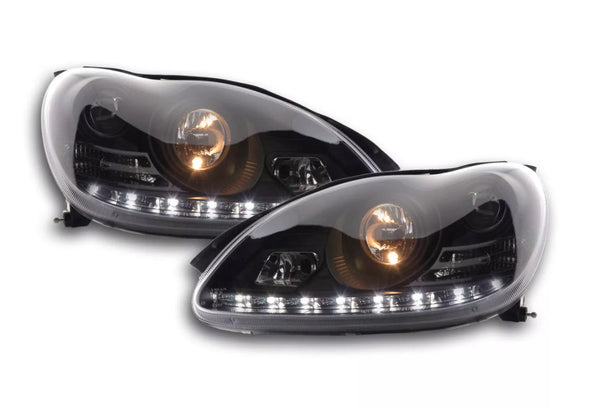 FK LED DRL XENON Model Halo Headlights Mercedes S-Class W220 02-05 220 Black LHD