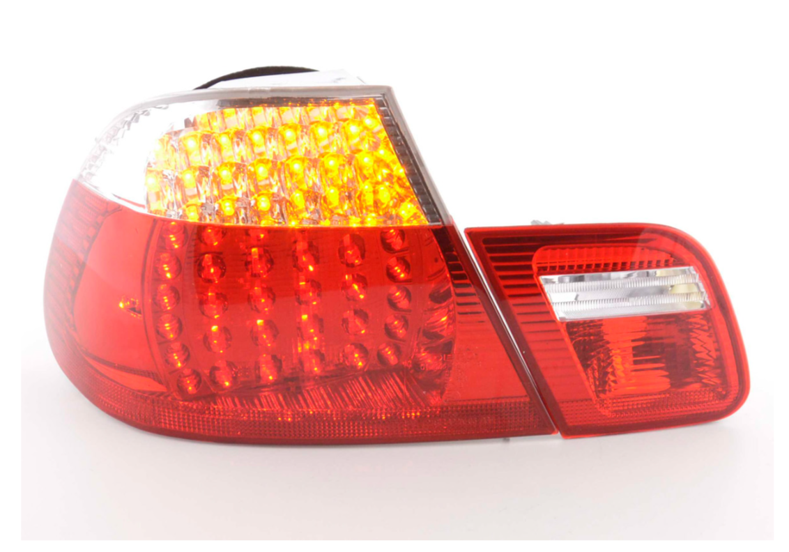 FK Pair LED REAR LIGHTS Lightbar DRL BMW 3-series E46 Coupe 99-03 clear red LHD