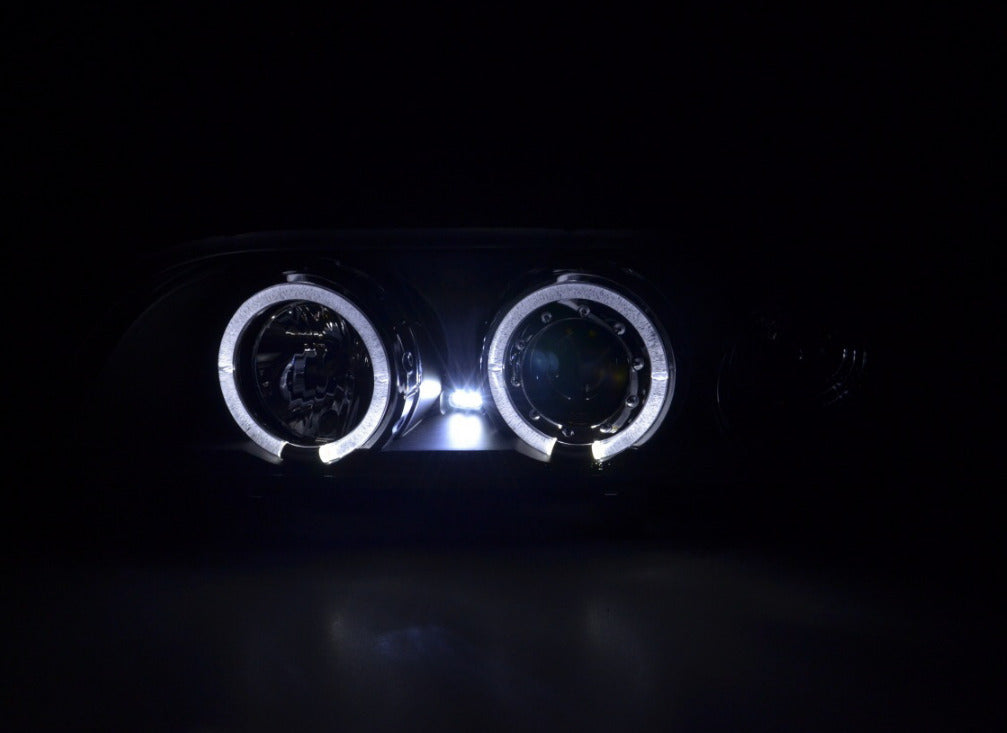 FK LED DRL Angel Eye Halo Ring Headlights BMW 5-series E39 95-00 black M5 LHD