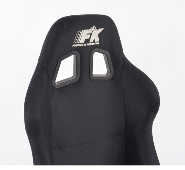 FK Pair of Black Universal Racing Sports Bucket Seats Fixed Back Drift Track