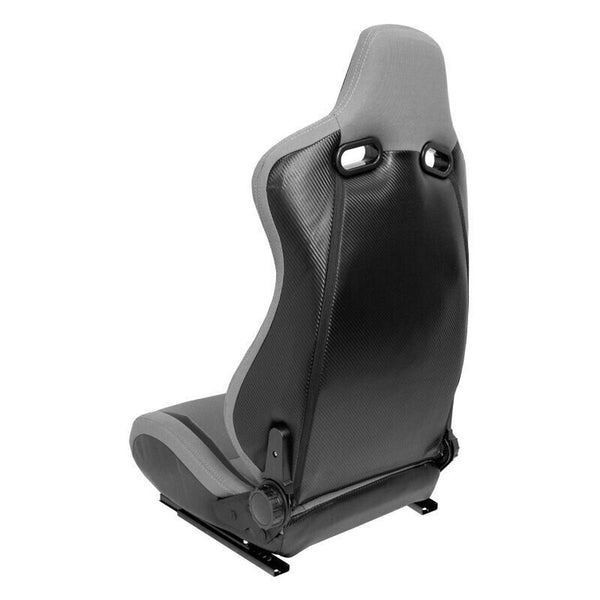 AST Pair (x2) of Universal Deluxe Bucket Sports Seats Black & Grey Carbon Fold