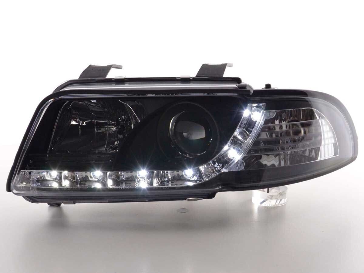 FK Pair LED DRL Lightbar Halo Headlights Audi A4 B5 8D 95-99 black S4 S-Line LHD