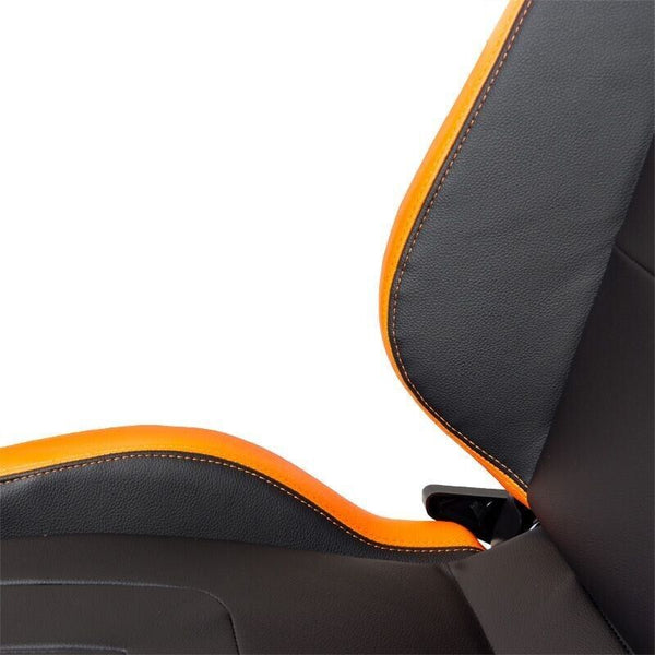 Auto-Style RS6-2 x1 Universal Car Van 4x4 Motorhome Bucket Seat Matt Black Orange +slides