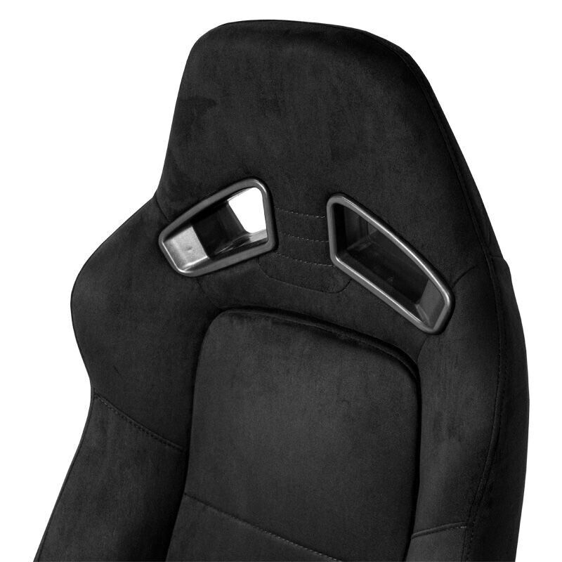 AS x1 Univ Suede Alcantara Recline Luxury Feel Bucket Seat Black inc slides