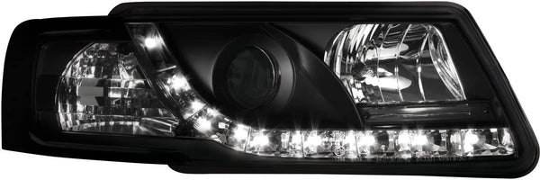 AS Pair LED Drl Lightbar Projector Headlights VW Passat 3B B5 96-00 black Lhd