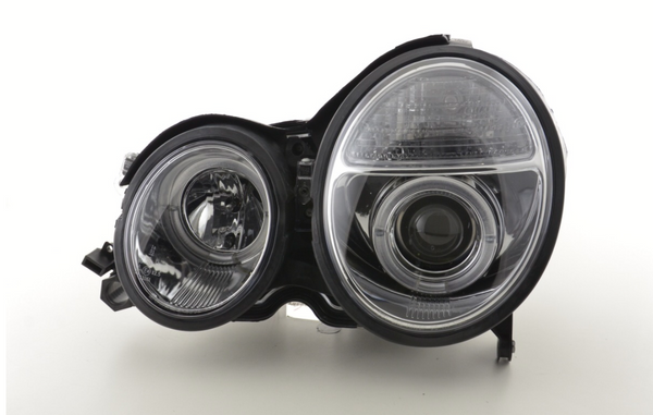 FK LED DRL Angel Eye Projector Headlight set Mercedes E-Class W210 99-01 RHD - LJ Automotive