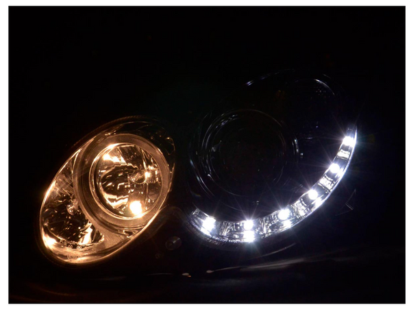FK Set LED DRL HEADLIGHTS Mercedes CLK W209 04-09 chrome AMG LHD - LJ Automotive