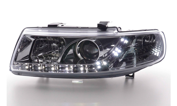 FK Set LED DRL Angel Eye Projector Headlights Seat Leon Toledo 1M 99-05 chrome - LJ Automotive