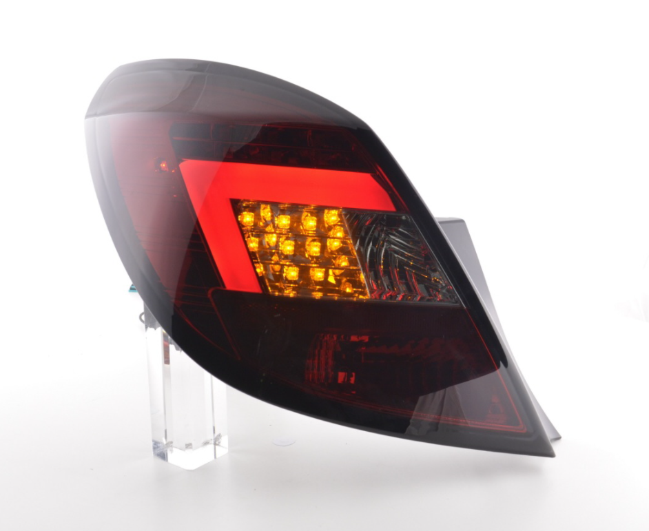 FK Set Rear Lights LED Lightbar Opel Corsa D 5-door 06-10 red / black smoke LHD - LJ Automotive