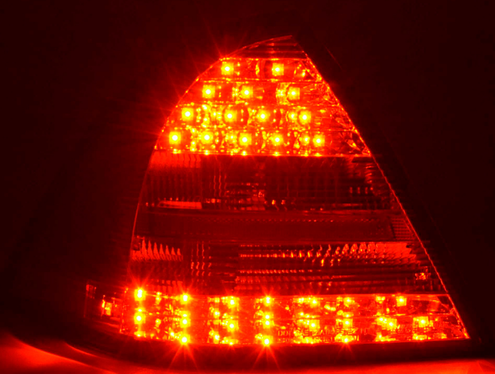 FK Automotive Paar LED-Rückleuchten für Mercedes C-Klasse W203 01–04, Rot und Klar, LHD