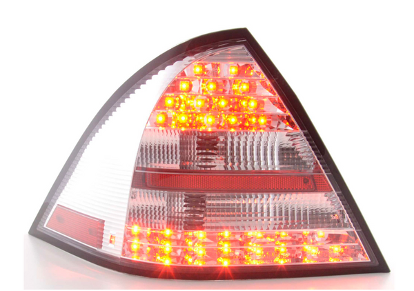 FK Automotive Paar LED-Rückleuchten für Mercedes C-Klasse W203 01–04, Rot und Klar, LHD