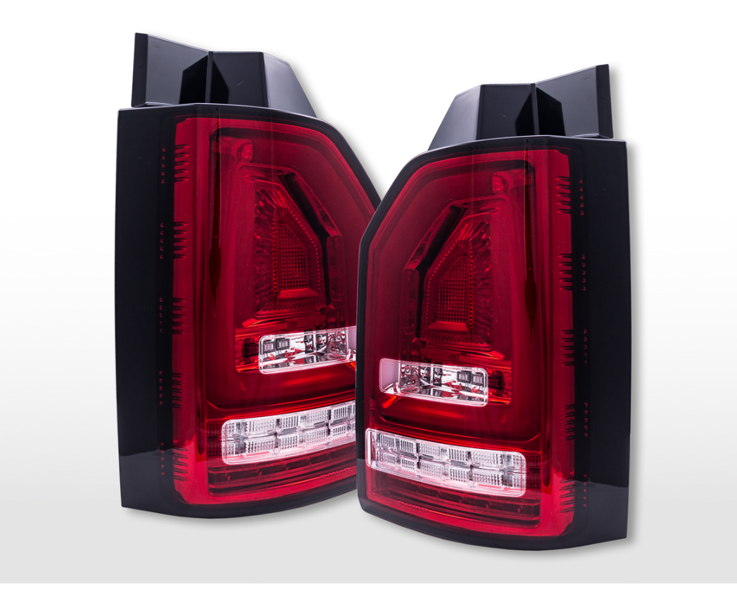 FK Pair LED Lightbar Rear Lights VW Transporter T6 2016+ Dark Red Edition LHD - LJ Automotive