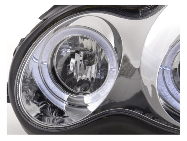 FK LED DRL Angel Eye Projector Headlight set Mercedes C-Class W203 00-07 RHD