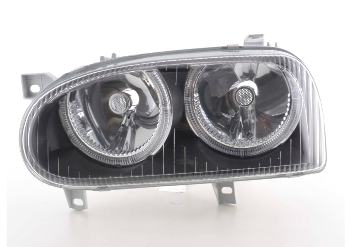 FK Set LED DRL Projector Angel Eye Headlights VW Golf 3 MK3 1HXO 1 EXO 91-97 LHD