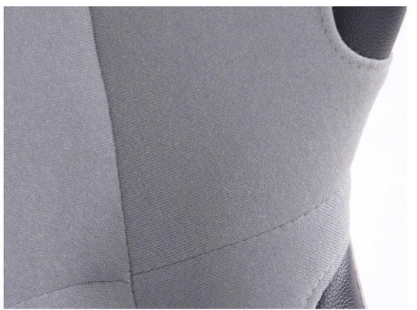FK Pair Universal Bucket Sports Seats Grey Textile Fabric Fixed Back Track Drift
