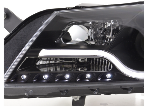 FK Set LED DRL Halo Lightbar Headlights VW Passat B7 3C 2010+ BLACK