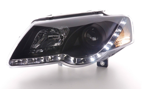 FK Set LED DRL Halo Eye Headlights VW Passat B6 3C 05+ BLACK LHD