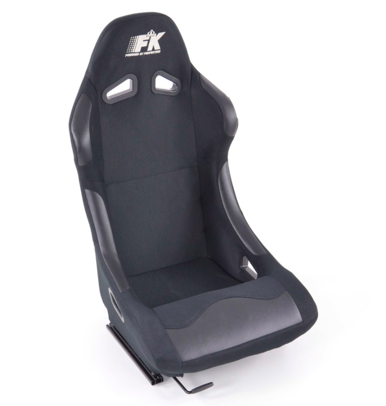 FK Universal Bucket Sports Seats Black Textile Fabric Fixed Back Track Drift