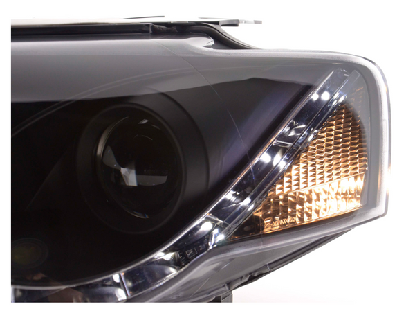FK Set LED DRL Halo Eye Headlights VW Passat B6 3C 05+ BLACK LHD
