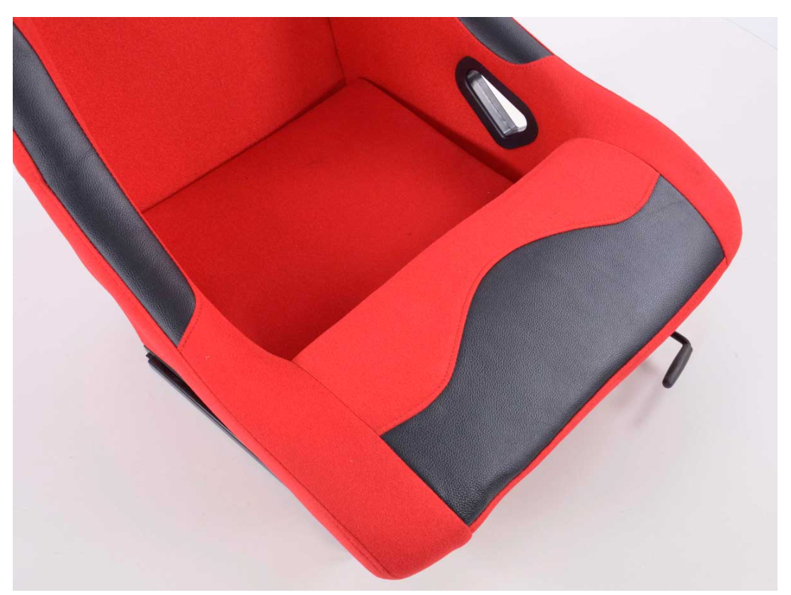 FK Paar Universal-Schalensportsitze, rotes Textilgewebe, feste Rückenlehne, Spur Drift