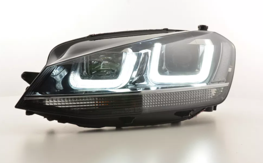 FK Set VW Golf 7 MK7 LED Devil Eye Project Headlights DRL GTI 12+ Black LHD