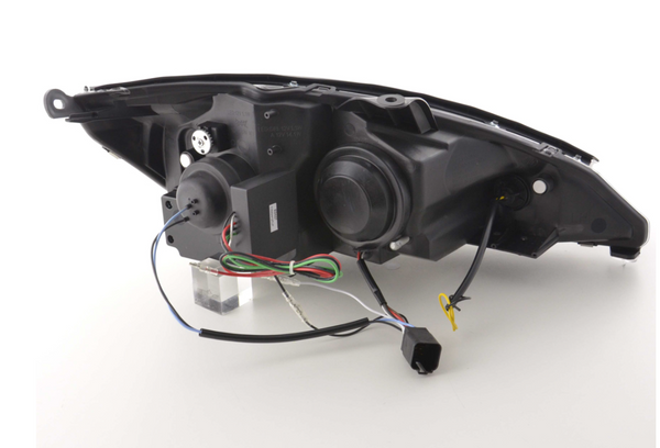 FK LED DRL Halo Projector headlights Ford Focus 1 MK1 C170 98-01 black LHD