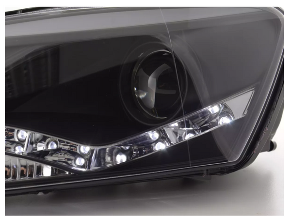 FK Pair LED DRL Projector headlights VW Polo 6R 2010+ black RHD Plug & Play