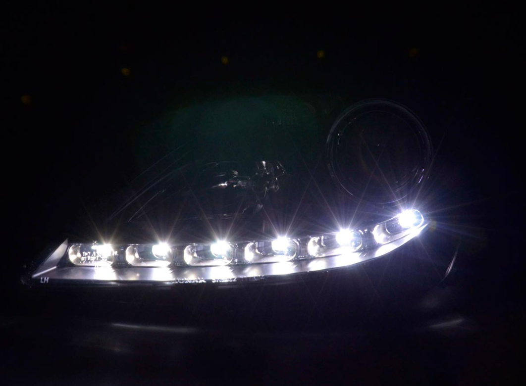 FK Set LED DRL Headlights Halo Mercedes SLK R171 04-11 BLACK LHD AMG