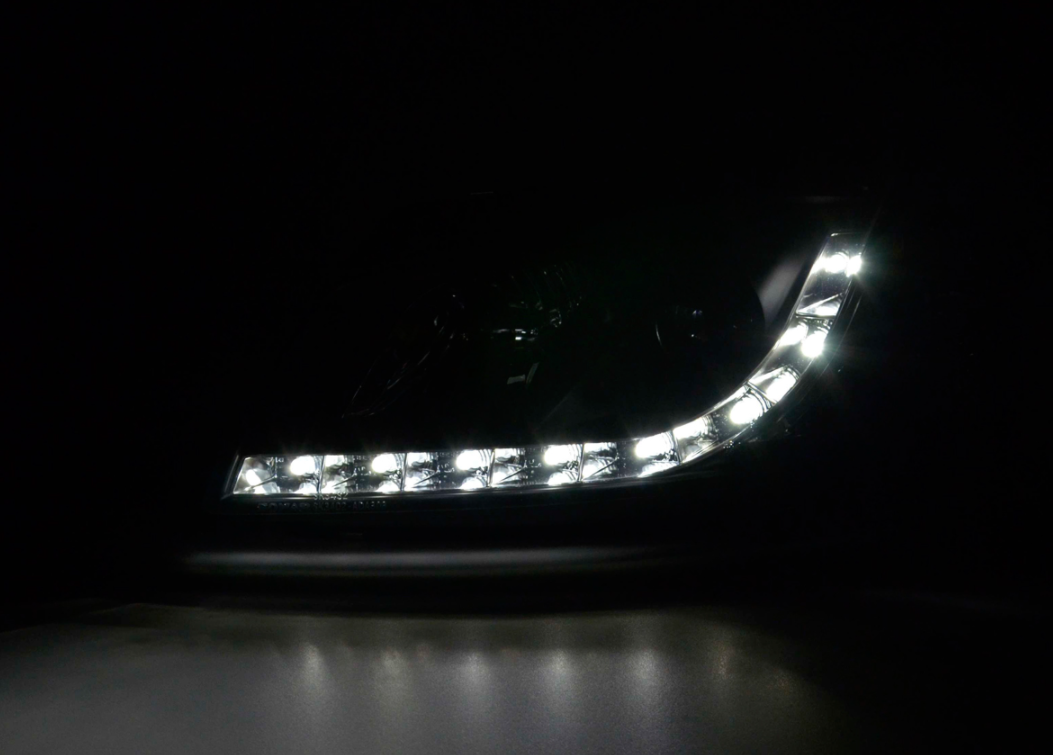 FK Set LED DRL Scheinwerfer Halo Projektor Audi A3 Typ 8P 8PA 03-08 SCHWARZ S3