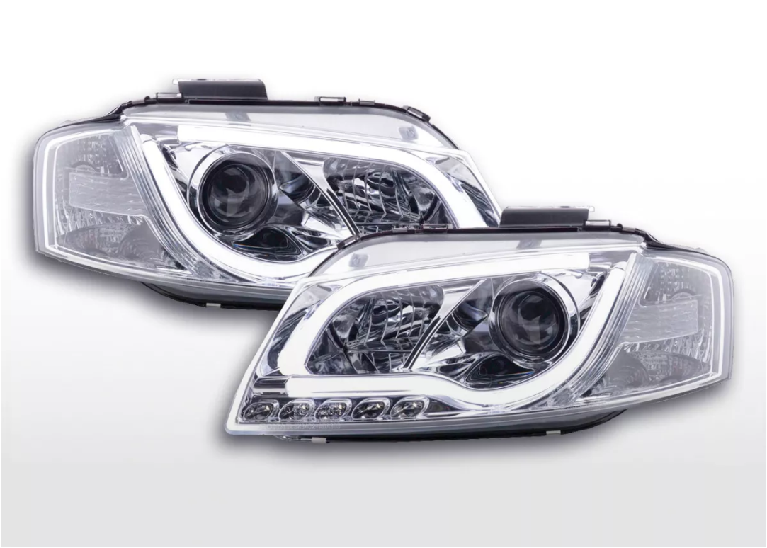 FK Set LED DRL Headlights Halo Projector Audi A3 type 8P 8PA 03-08 chrome S3