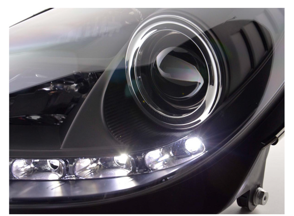 FK Set LED DRL Headlights Halo Mercedes SLK R171 04-11 BLACK LHD AMG
