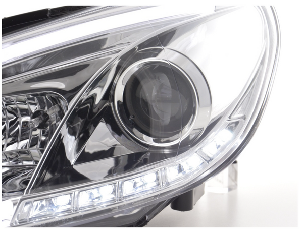 FK Set VW Golf 6 MK6 LED DRL Halo Projector Headlights GTI R20 08-12 Chrome LHD